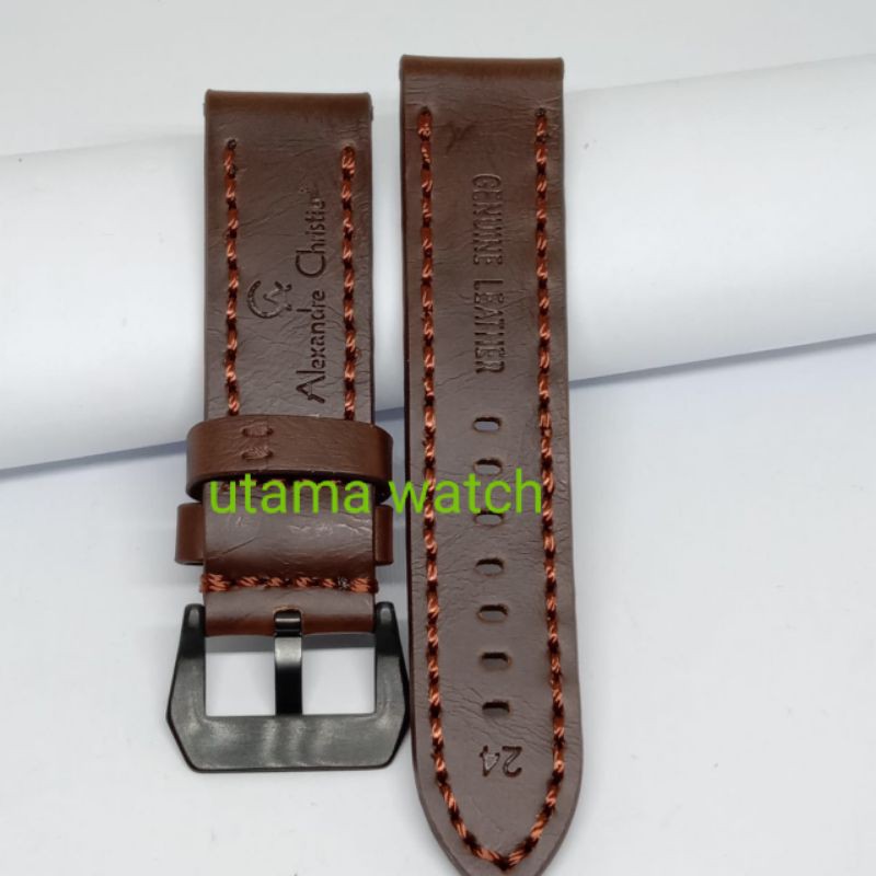 STRAP TALI JAM EXP &amp; Alexandre Christie  HITAM COKLAT 22 24 MM STRAP TALI JAM TANGAN ARLOJI