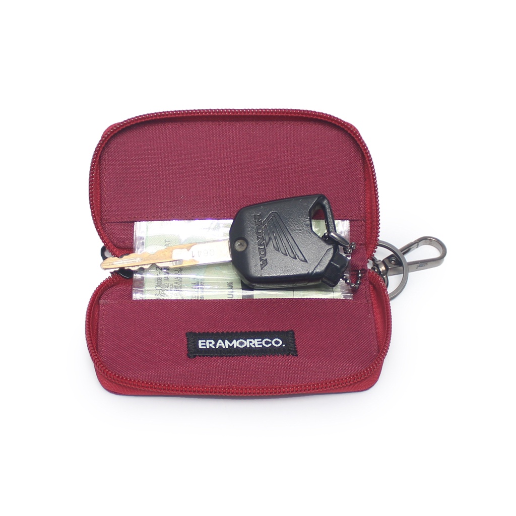 EMDS119 Gantungan Kunci Remote motor mobil keyless Dompet STNK - MARUN