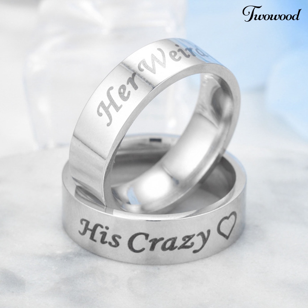 Cincin Pasangan Motif Ukir His Crazy Untuk Hari Valentine