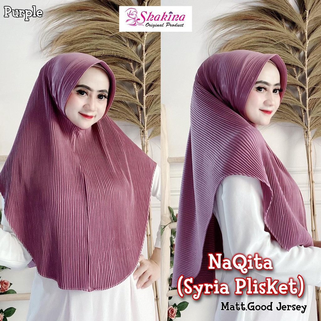 Jilbab Instan Plisket Jersey Naqita Ori Shakina Hijab-PURPLE