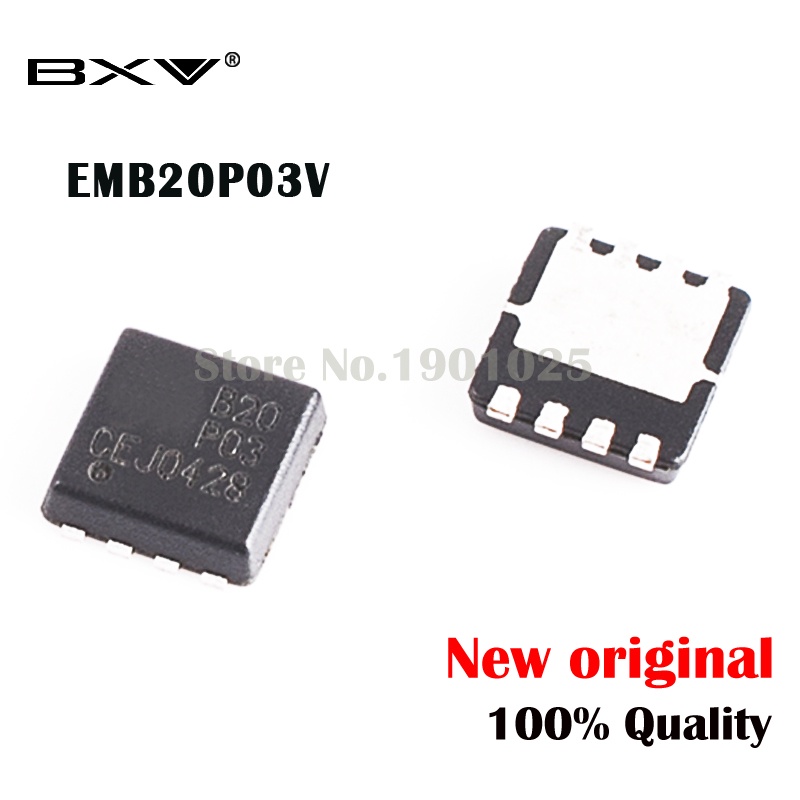 5pcs EMB20P03V EMB20P03 B20P03 3 * 3mm MOSFET QFN-8 Baru original 新边进口