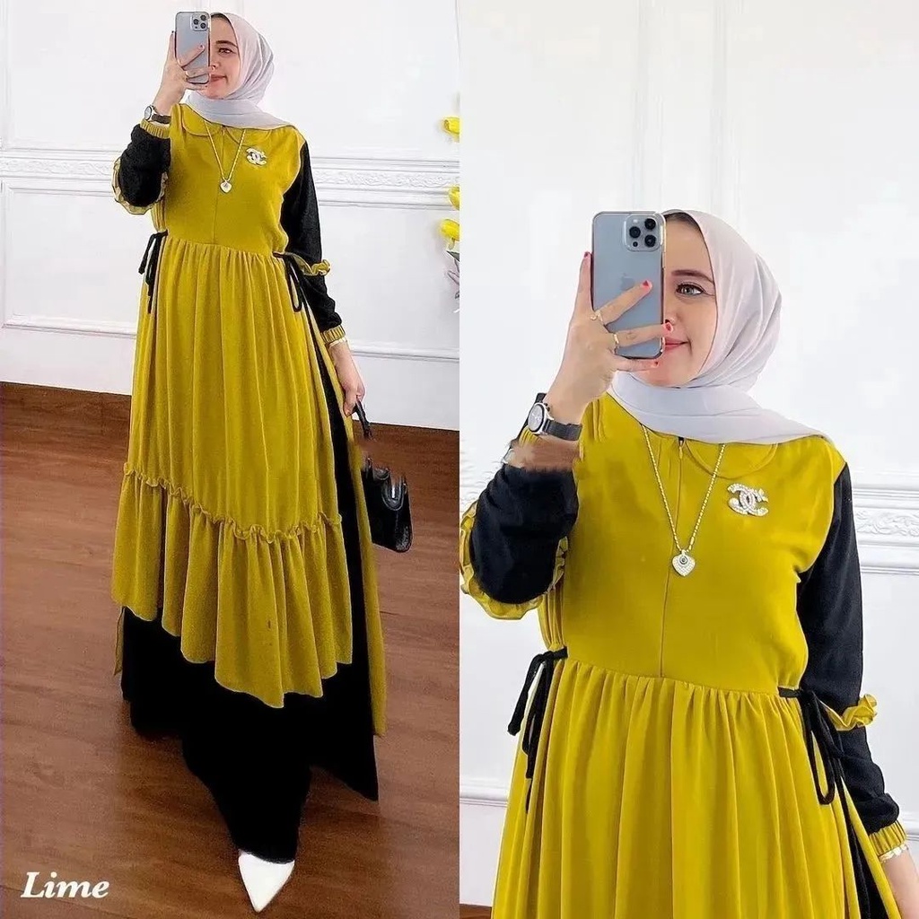 COD Naysila Dress Crincle Airflow Mix Bordir Premium Prianka Dress Gamis Malaysia Dress Ceruty Babydoll Baju Kondangan Wanita Gamis Simple Mewah