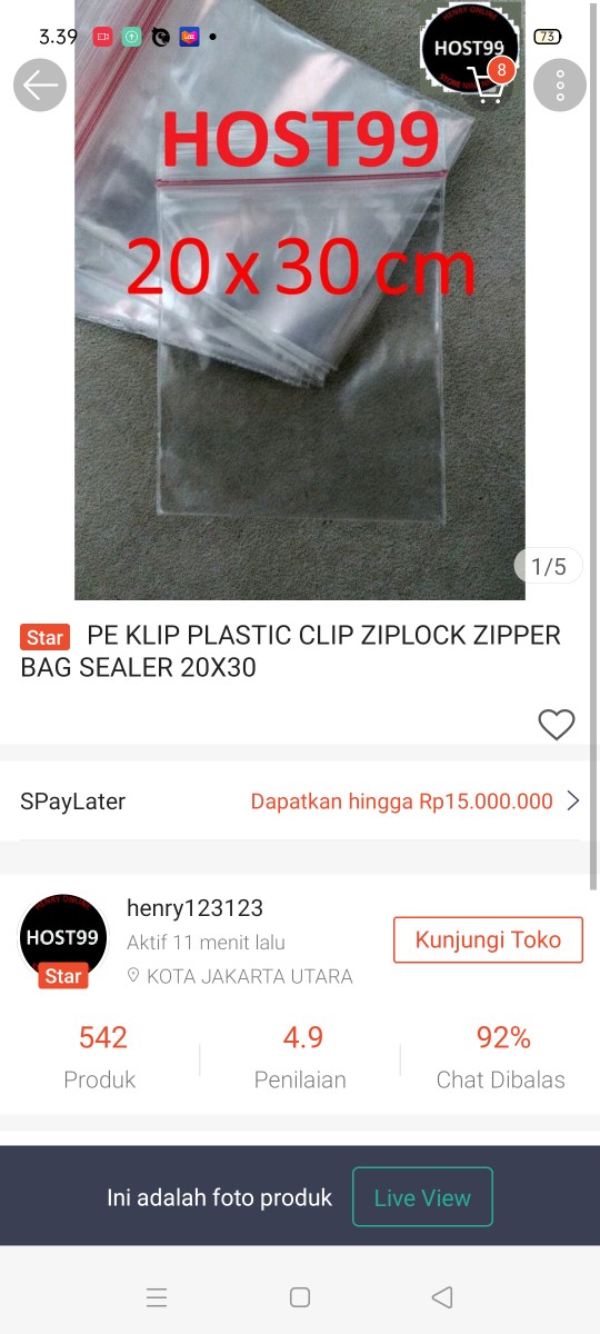 Pe Klip Plastic Clip Ziplock Zipper Bag Sealer 20x30