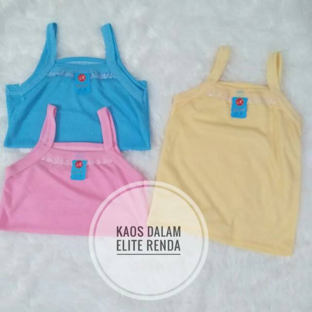 12pcs KAOS DALAM ANAK PEREMPUAN ELITE RENDA HALUS MURAH