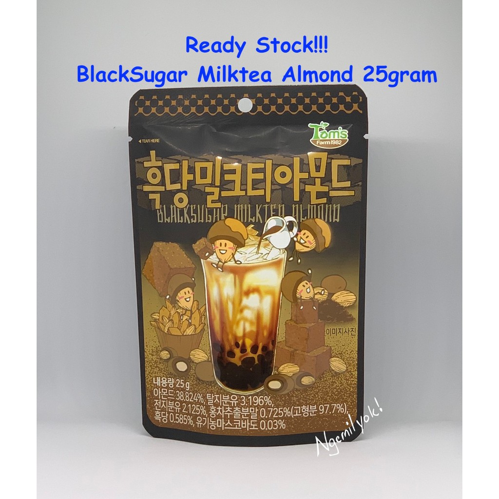 Jual Black Sugar Milk Tea Almond Korea 25gram Tom's Farm Korea