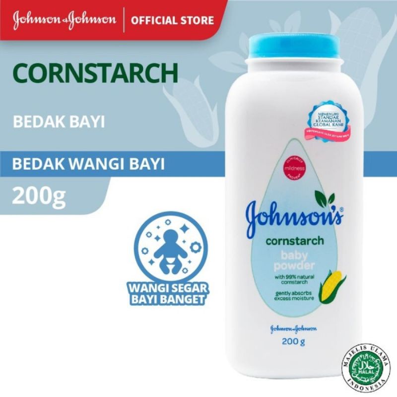 JOHNSON'S JOHNSONS BABY POWDER CORNSTARCH 200 GR