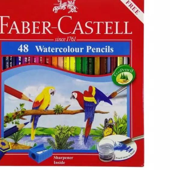 

♝ Pensil Warna Faber Castell 48 Water colour / Free Kuas dan Rautan ℮