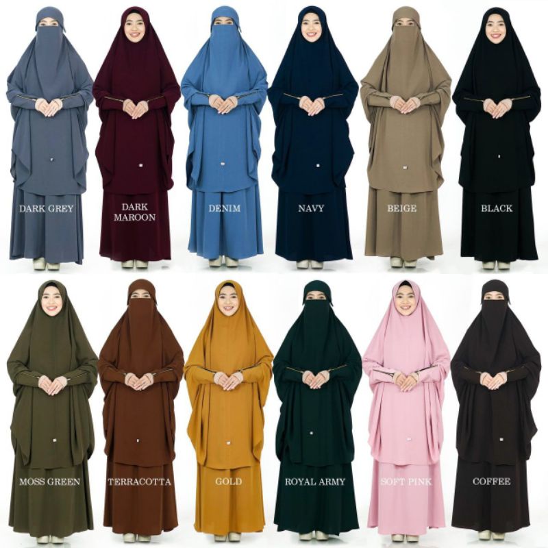HIJAB HAYURI | FRENCH HIJAB SET | SET BERGO ROK NIQAB BANDANA