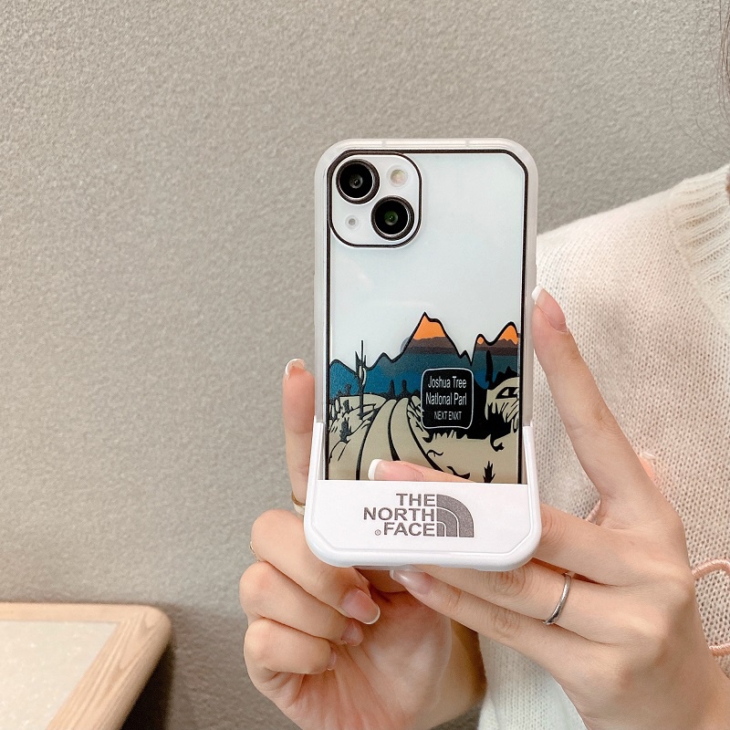 Casing iPhone 11 12 13 Pro MAX X XR XS MAX 7 8 Plus Motif Gunung Salju Dengan Stand