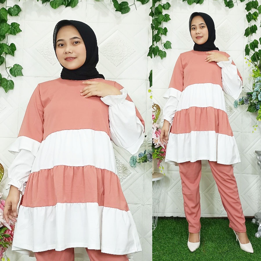 DANETA SET TUNIK DAN CELANA SETELAN WANITA GL FASHION