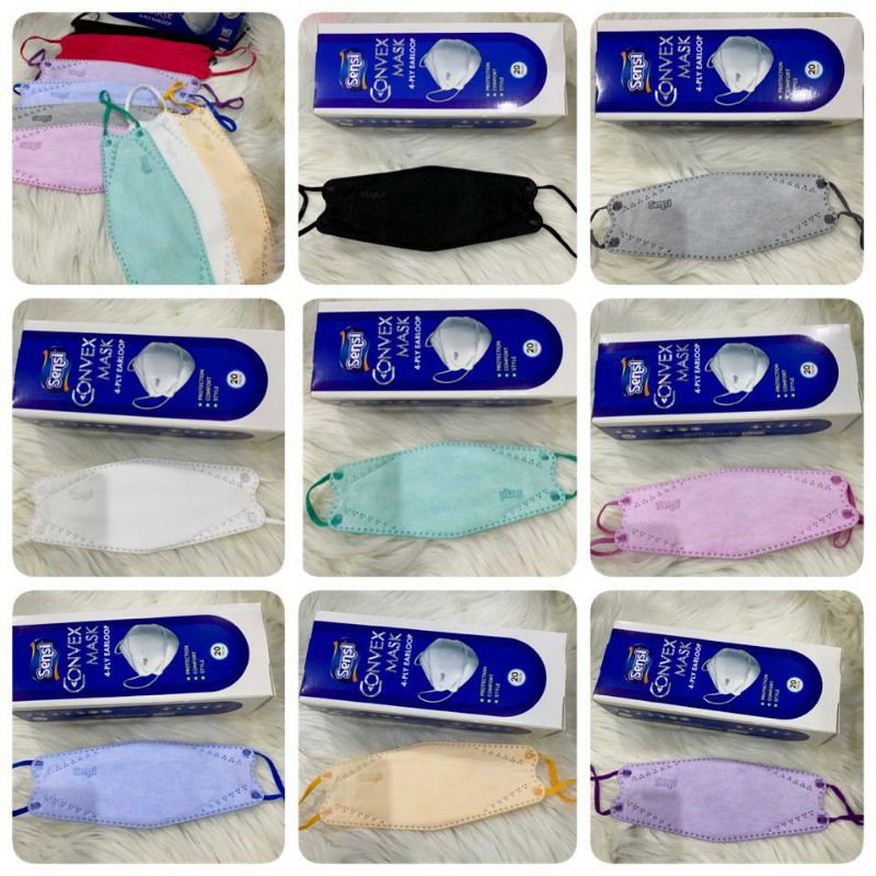Masker SENSI CONVEX Mask 4ply evo Plusmed 4D KF94 earloop isi 20pcs