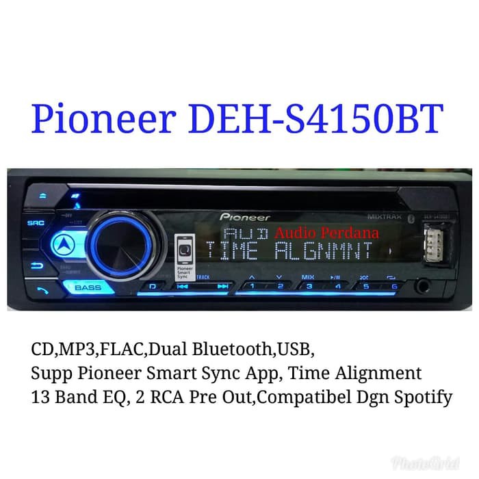 Pioneer DEH-S4150BT Tape Single Din Pioneer DEH S4150BT Garansi Resmi