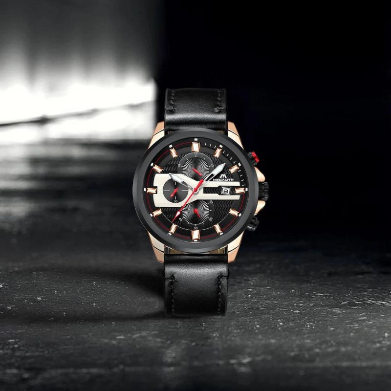 MEGALITH Jam Tangan Kulit Analog Pria