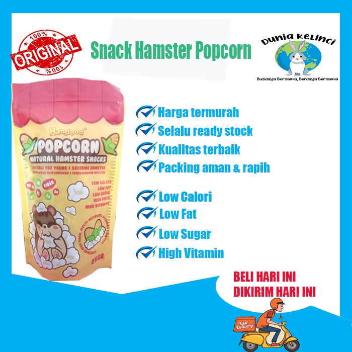 SNACK HAMSTER POPCORN HAMSFOOD MAKANAN HAMSTER