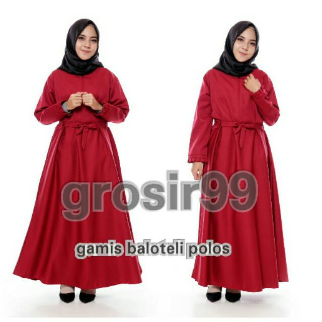 Gamis Baloteli Polos Kancing /G1  Shopee Indonesia