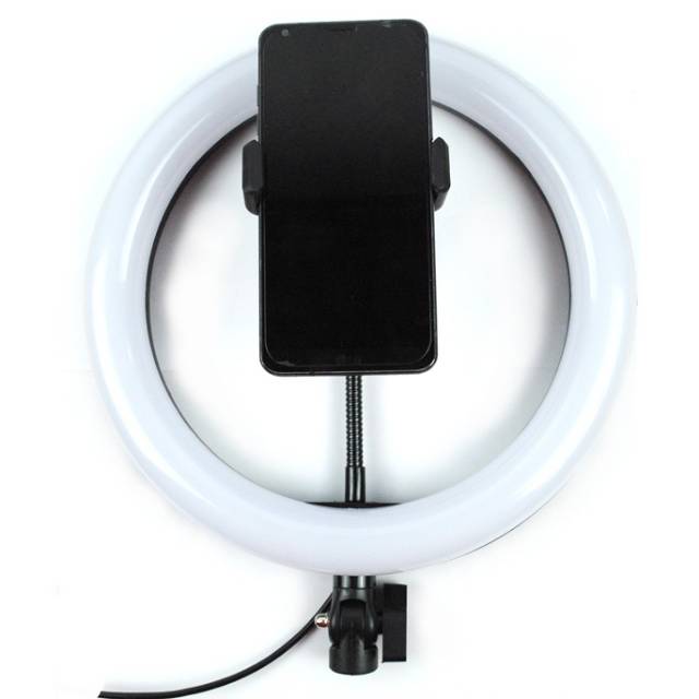 Lampu Ring Light LED Kamera 12W 8 Inch with Smartphone Holder - RL-21