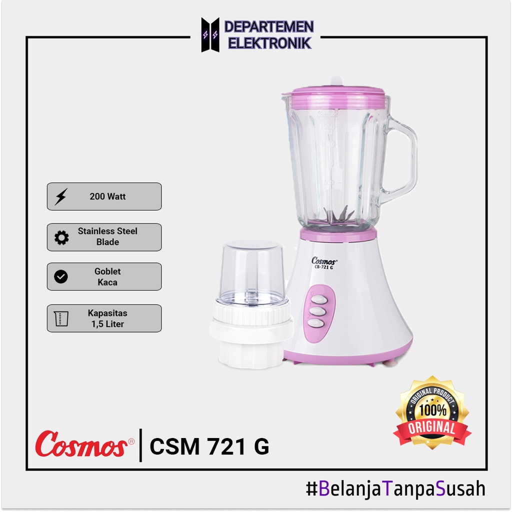 Cosmos CB 721 G – Blender Glass 1.5 Liter 380 Watt MURAH BANGET / GARANSI RESMI