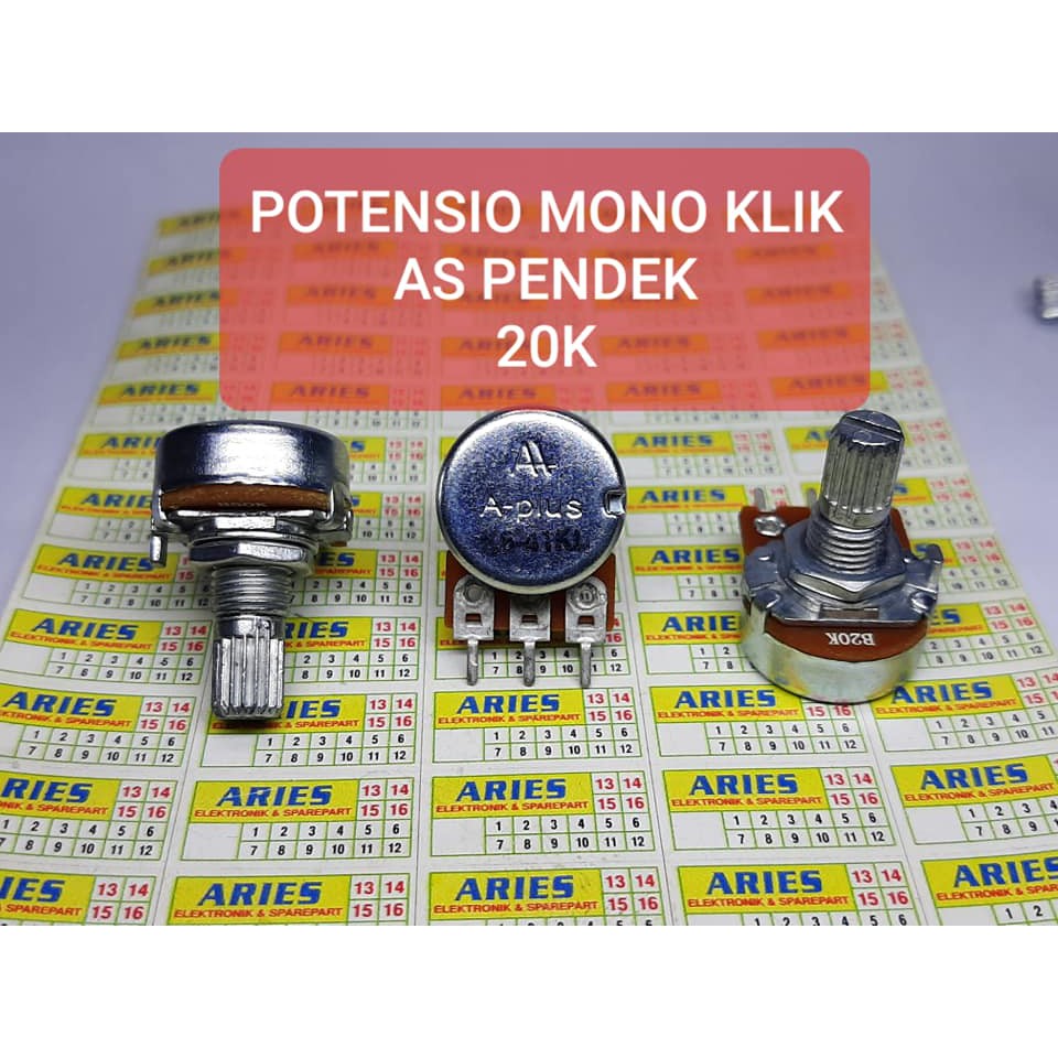 POTENSIO MONO KLIK AS PENDEK 20K