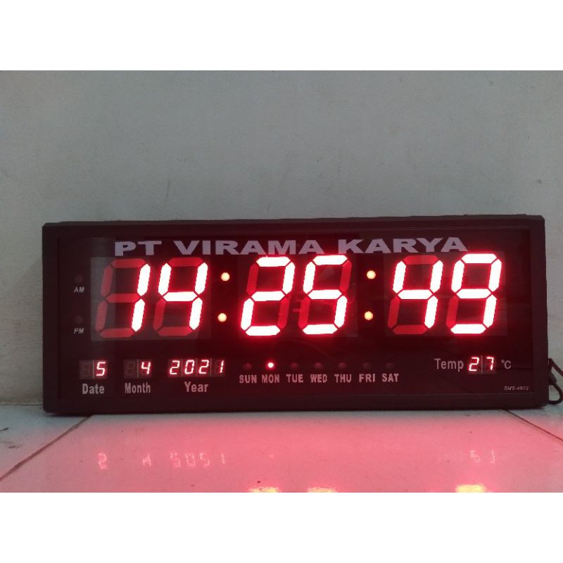 JAM DINDING DIGITAL Sonifer LED MERAH 48 x 19 cm SMS-4819 (+) FREE CUSTOM NAMA