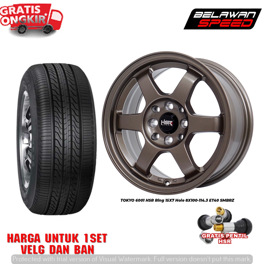 PAKET VELG MOBIL+BAN RING 15 TOYOTA VIOS AVANZA YARIS SIRION IGNIS R15 HSR TOKYO-VELEK MOBIL MURAH