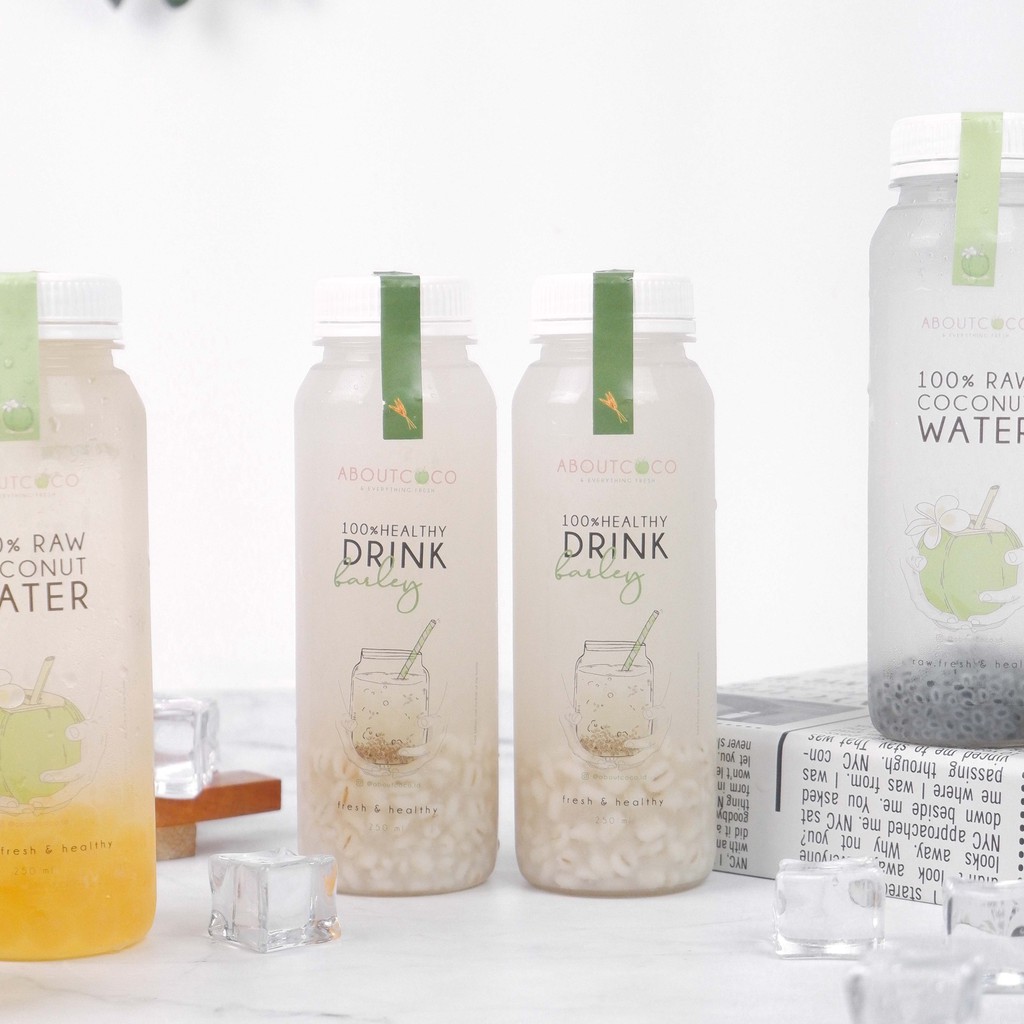 

5 x AboutCoco 100% Healthy Drinks Barley 250 ml Bottle - Jali-jali Sehat Segar