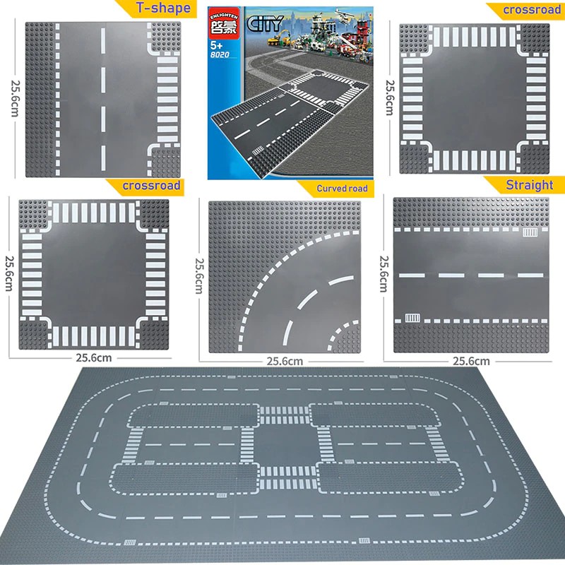Mainan Lego City Road Street Baseplate DIY Building Blocks Bricks Base Plate Suitable LegoINGlys