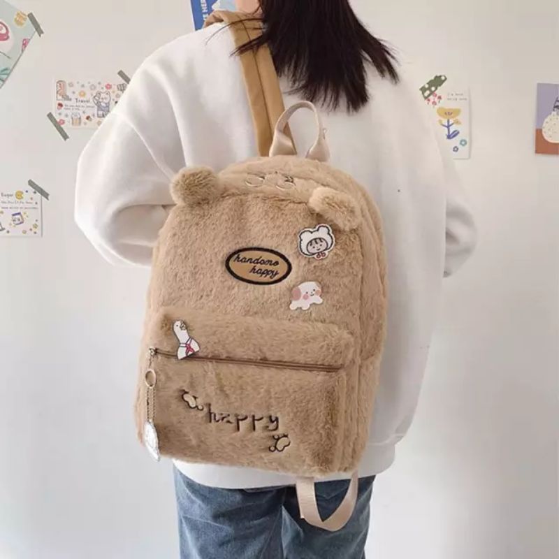 ETALASE KOREA 10/TAS BULU IMPORT/TAS SEKOLAH/TAS IMPORT/TAS BULU BAHAN HALUS LEMBUT/TAS BULU POLOS COKLAT/TAS BULU/TAS JALAN JALAN/TAS HANGOUT/TAS ANAK/TAS RANSEL REMAJA/TAS RANSEL UNTUK SEKOLAH KULIAH/TAS ANAK/TAS REMAJA/TAS GENDONG/TAS IMPORT CEWEK TKSD