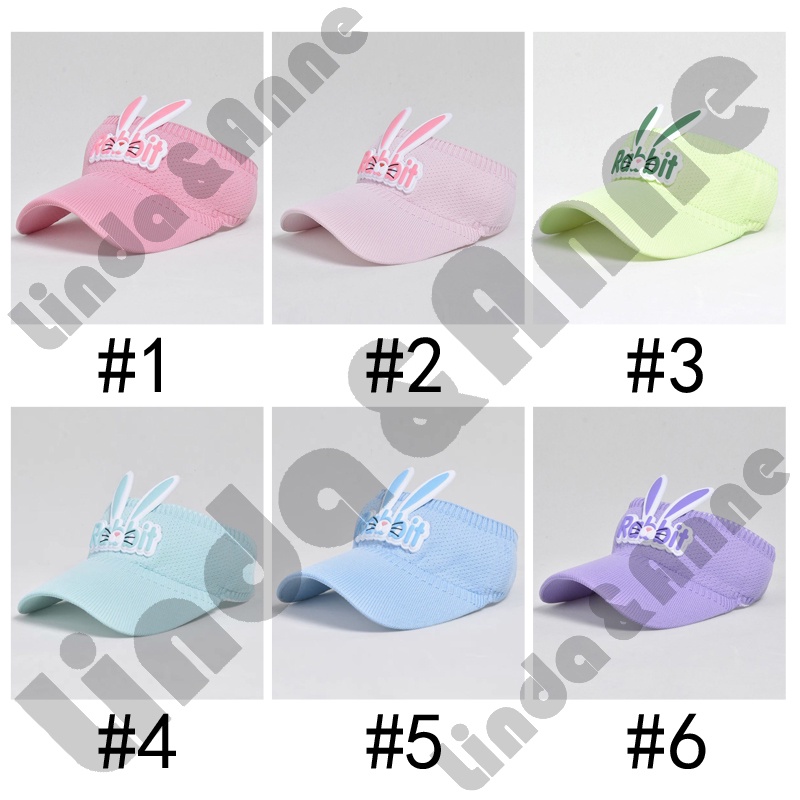 Topi Anak Rajut Visor Pantai Sunshade Motif Rabbit Baseball Anti Uv - Topi Anak