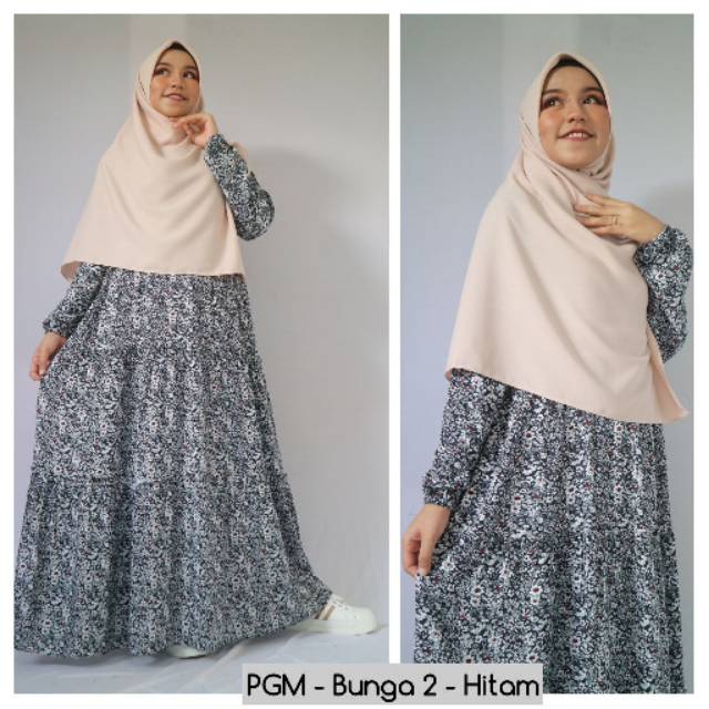 gamis rayon premium syari baju muslimah PGM bunga 02