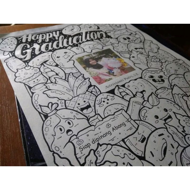 N01 Custom Doodle art/Kado wisuda/Kado ulang Tahun/Handmade gift
