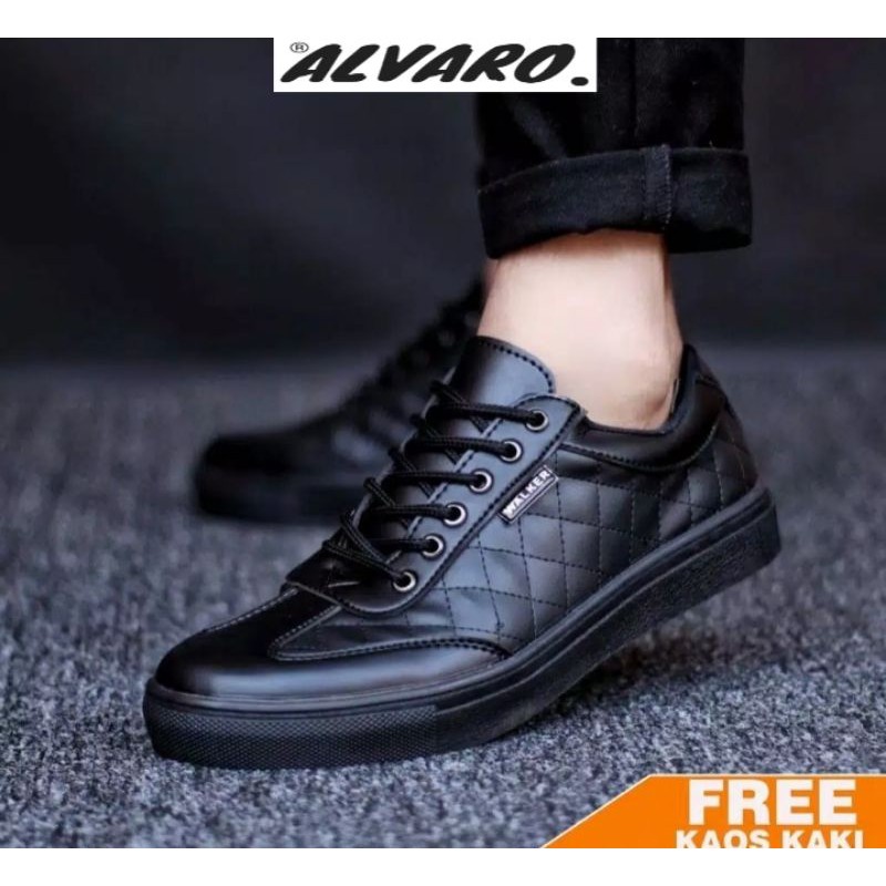 ALVARO PEDRO - SEPATU CASUAL SNEAKERS KASUAL POLOS ORI PRIA COWOK KULIT FAUX Leather