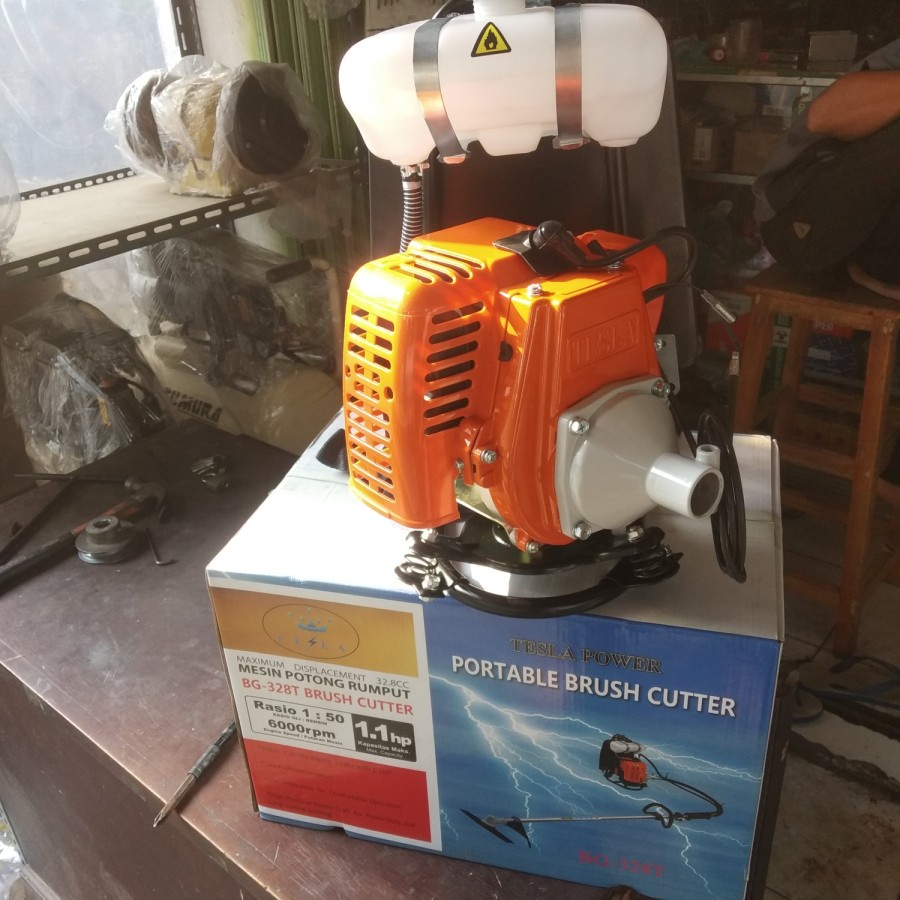 mesin potong rumput 2 tak Tesla new tipe / mesin rumput gendong 2 tak tesla