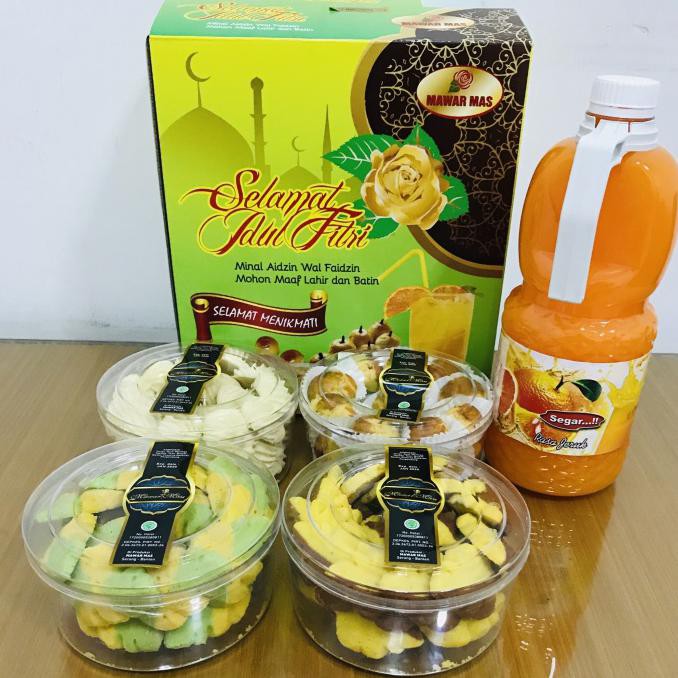 

Paket Sirup Kue Lebaran Mawar Mas isi 4 Toples + 1 sirup