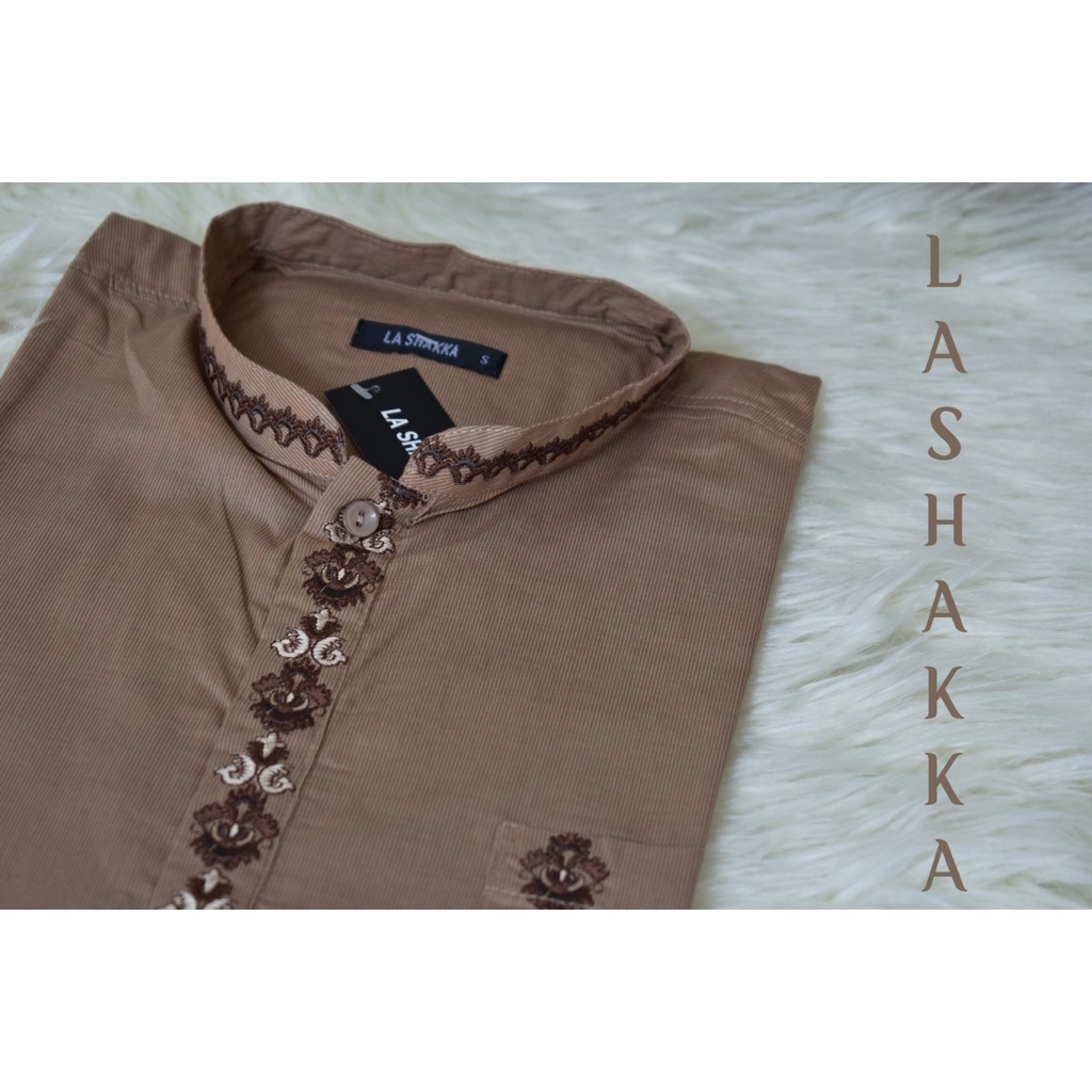 KOKO LA SHAKKA / KOKO LASHAKKA DEWASA/KEMEJA KOKO LA SHAKKA wana cokelat tua dan cokelat muda harga 