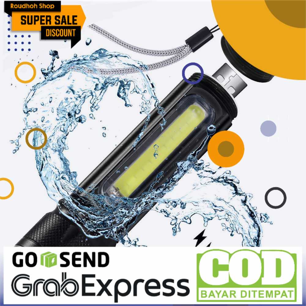 Senter LED Lantera USB T6 + COB 2300 Lumens - WY8106