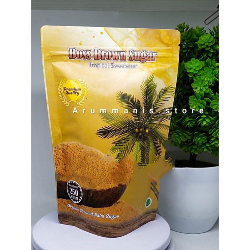 

Boss Brown Sugar Tropical Sweetner Organic Coconut Palm Sugar Premium Quality 250g