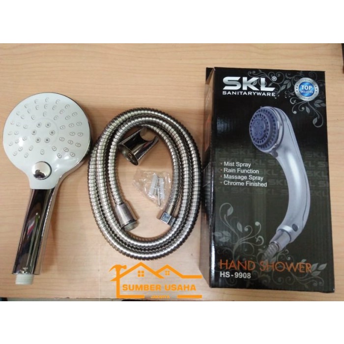 Shower Mandi Hand Sower Set Handshower Tombol Stel Air On/Off SKL 9908 BAGUS SUJ