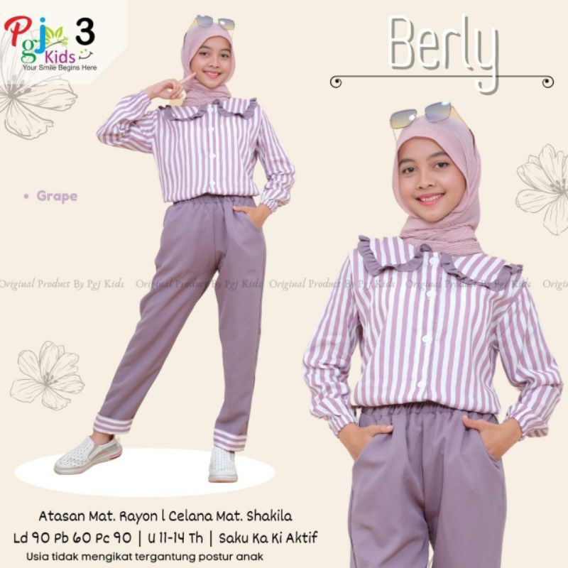 SETELAN KULOT ANAK REMAJA - BERLY SET KULOT ORI PGJ KIDS - SETELAN BAJU CELANA REMAJA MURAH