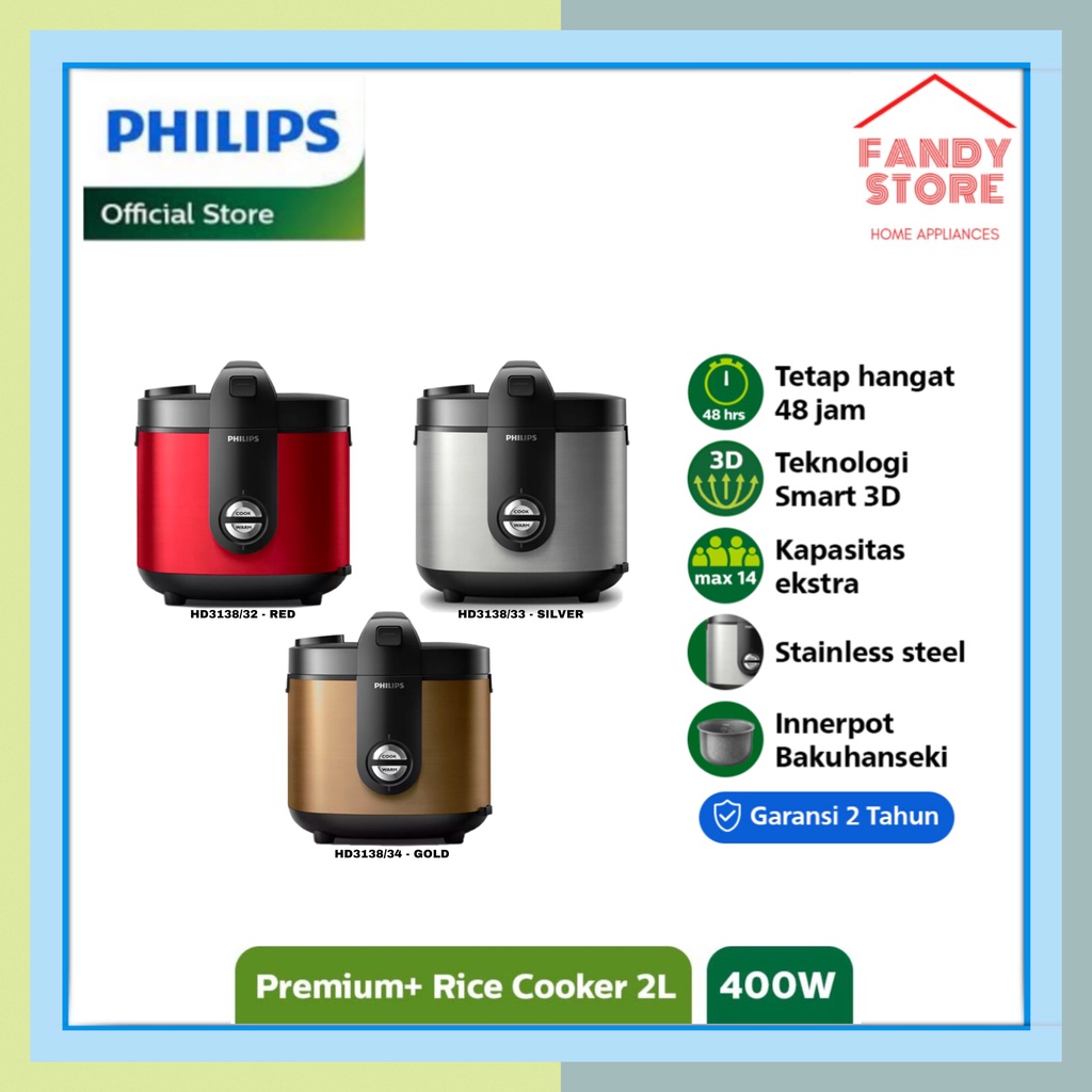 rice cooker philips hd3138 premium plus rice cooker   hd 3138 garansi resmi
