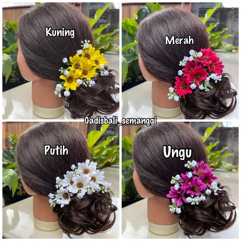 semanggi krisan + baby breath/ semanggi bali/ bunga hair do/sanggul bali