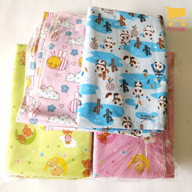 Bedong / gedong bayi flanel halus +-80x120cm motif dan warna random