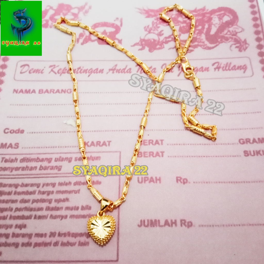 Kalung cantik asli anti luntur LOVE-BMB anti karat ori kalung pengganti emas 24k dewasa model terbar