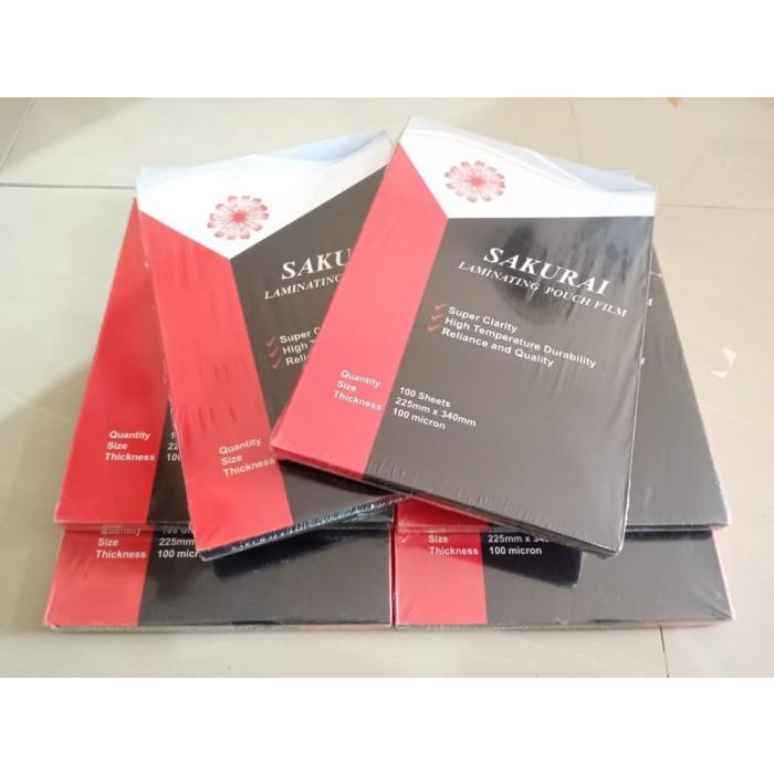 

Kertas Plastik Laminating Merk Sakurai Uk Folio F4 Isi 100Sheet