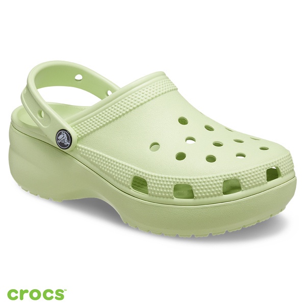 Crocs Classic Platform Clog / Fashion Wanita / Sandal Karet / Sandal Anti Air / Sandal Wanita - Green Stabilo 06750-335