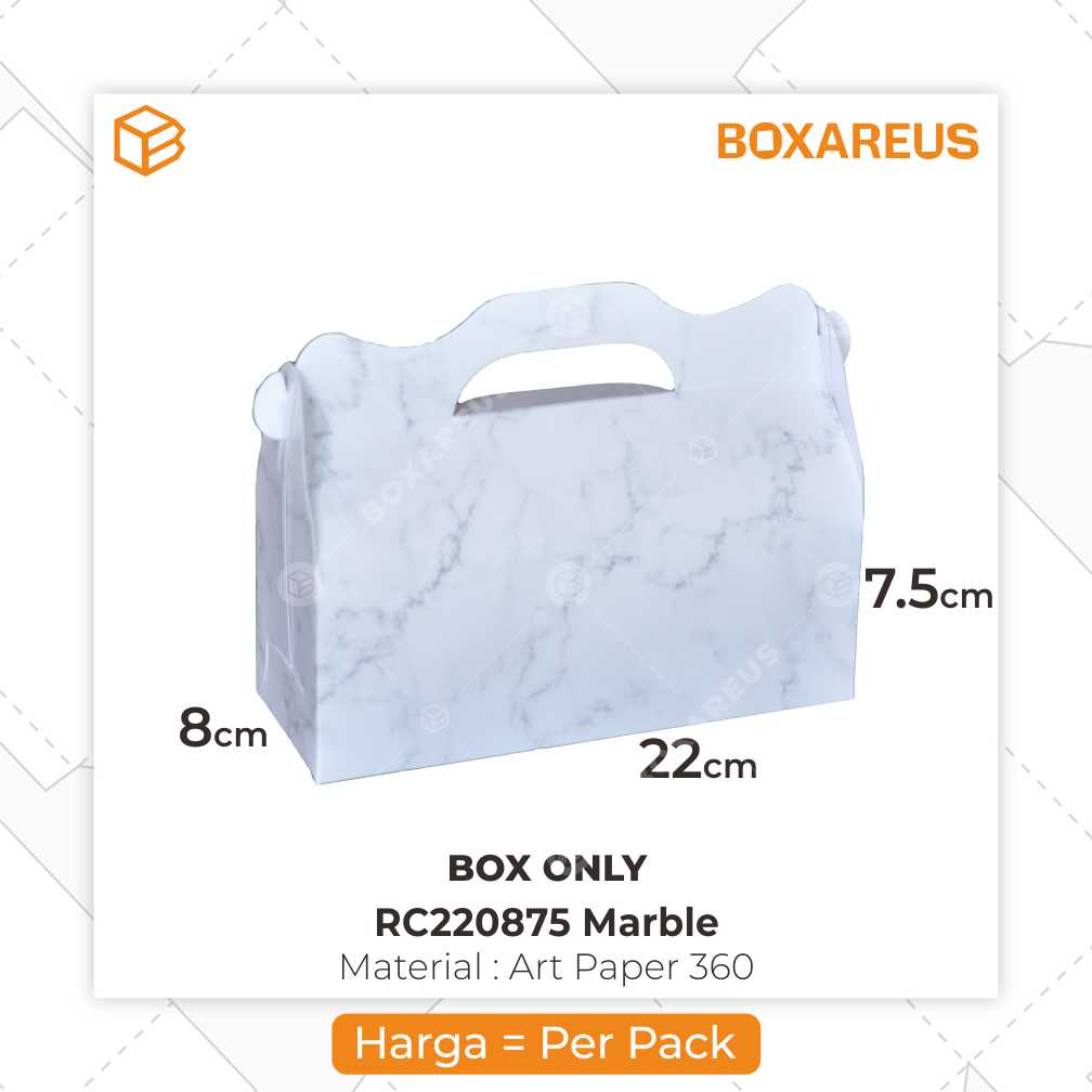 Rollcake Box, Brownies Box, Packaging, Dus, Kotak | RC220875 Marble (20pc)