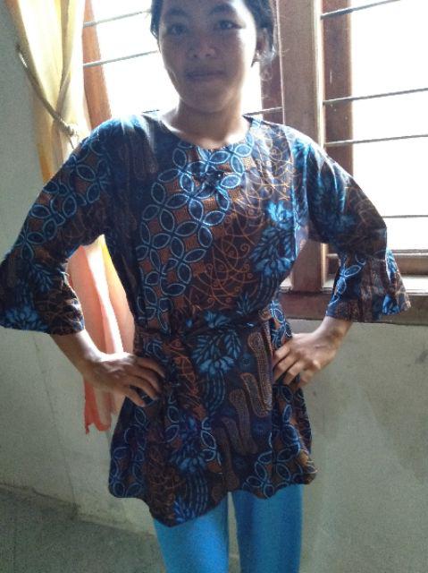 Kemeja Batik Couple Kawong Biru Motif Tukaran