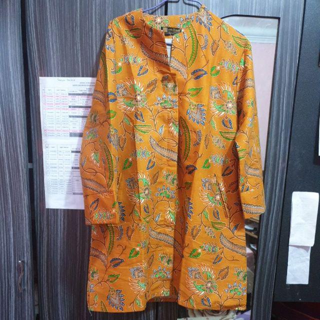 Atasan Blouse Tricot Jumbo Batik Mosa Wanita Lengan Panjang Batik Pekalongan Xxxl & Xxxxl