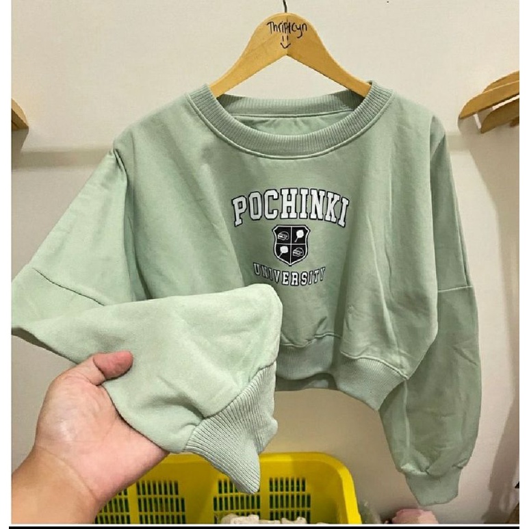 sweater crop / crop wanita kekinian / SWEATER POCHINKI CROP