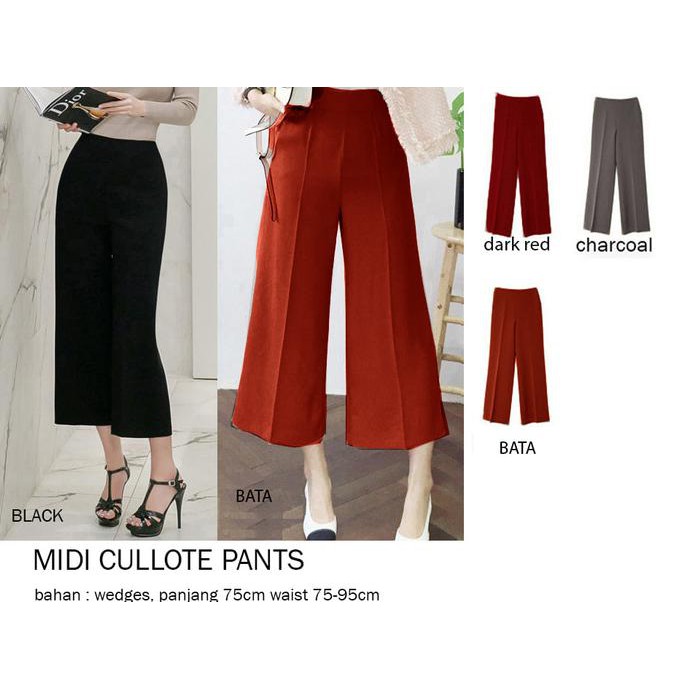 Murah Midi Kulot Pants / Celana Midi Kulot