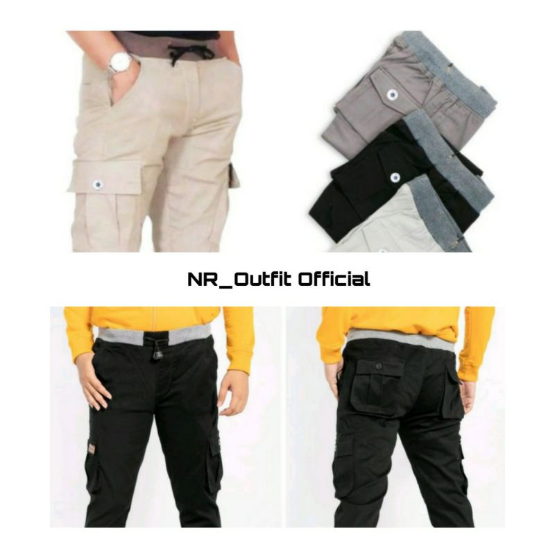 Jumbo Big Size 27-38 Cargo Panjang Rip Celana Kargo Pinggang Karet Pria Pendaki NR_Outfit Official